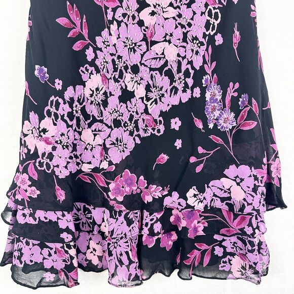 Vintage Eva Blue 90s Y2K Beaded Mini Dress Size 10 Whimsigoth Fairy 00s Floral - Picture 4 of 6